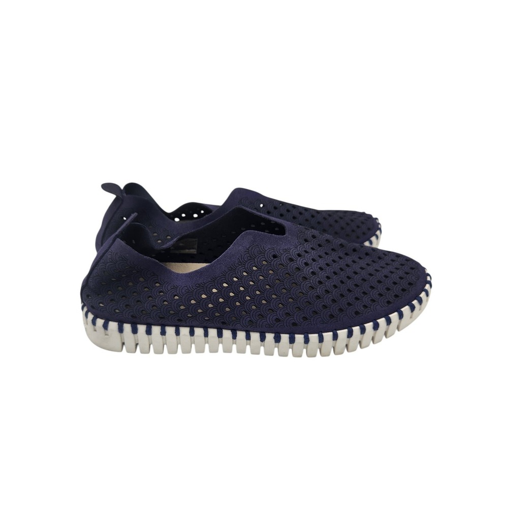 Ilse Jacobsen Tulip 139 Flat Womens 38 US 7.5 Laser Cut Slip On Comfort Blue